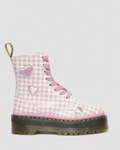 JADON HEART GINGHAM PLATFORM BOOTS