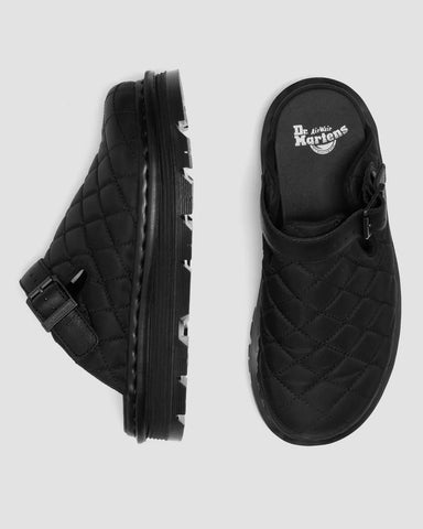 ZEBZAG QUILTED CANVAS SLINGBACK PLATFORM MULES