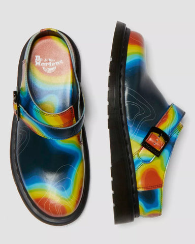 ISHAM GENIX NAPPA RECLAIMED THERMAL MAP SLINGBACK MULES