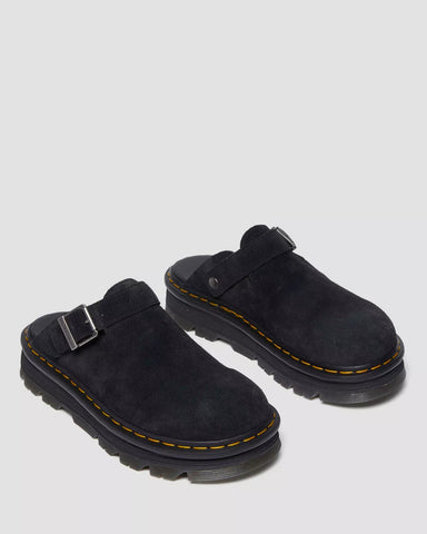 ZEBZAG SUEDE SLINGBACK PLATFORM MULES
