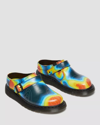 ISHAM GENIX NAPPA RECLAIMED THERMAL MAP SLINGBACK MULES