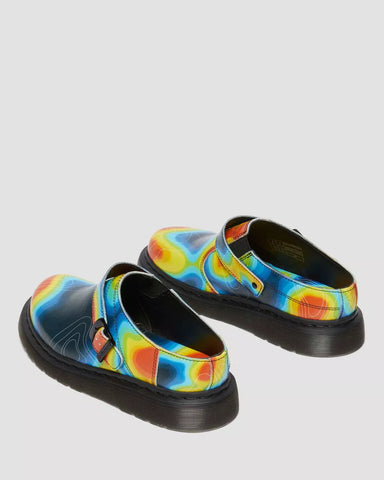 ISHAM GENIX NAPPA RECLAIMED THERMAL MAP SLINGBACK MULES
